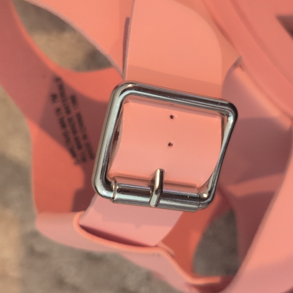 Steve Madden Pink Platform Chunky Heeled Sandals - Picture 5 of 13